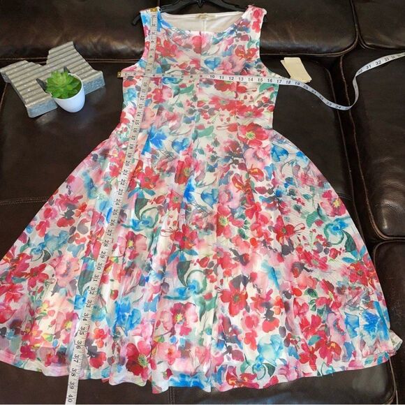 Nwt Maria Gabrielle dress women’s size medium a-line floral sleeveless new - Picture 4 of 9
